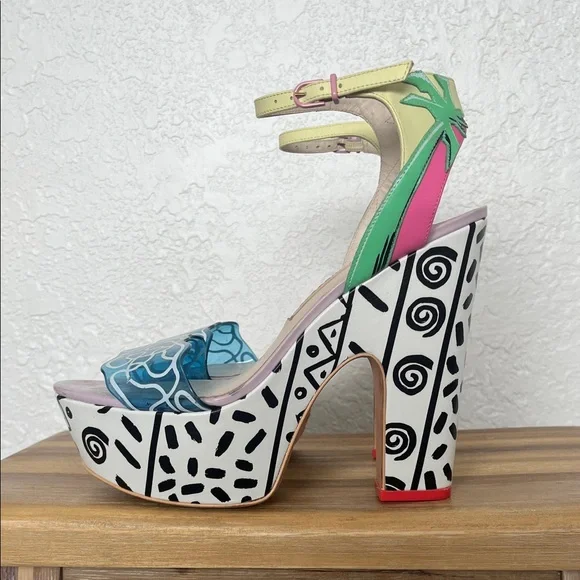 Sophia Webster Multicolor Graphic Platform Heels - Picture 8 of 10